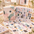 Roveliad™ Form & Color Geometric Sticker Box — 10 Full Sheets of Minimal Black, White & Color Craft Stickers