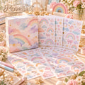 Roveliad™ Cloudbow Pastel Rainbow Adhesive Craft Sheets — 3-Pack, 7.9 × 7.9 in Cut-to-Shape Sticker Paper