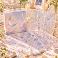 Roveliad™ Stardust Veil Transparent Glitter-Laminate Adhesive Sheets — 3-Pack DIY Cuttable Clear Sticker Sheets