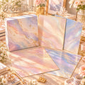 Roveliad™ Aurora Gilt Fine-Shimmer Adhesive Craft Sheets — 2-Pack Dreamy Gold-Edge DIY Sticker Paper