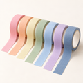 Roveliad™ Quiet Spectrum Solid Color Washi Tape — 7-Color Matte Journaling Tape Set for Planners, Scrapbooks & DIY Paper Crafts